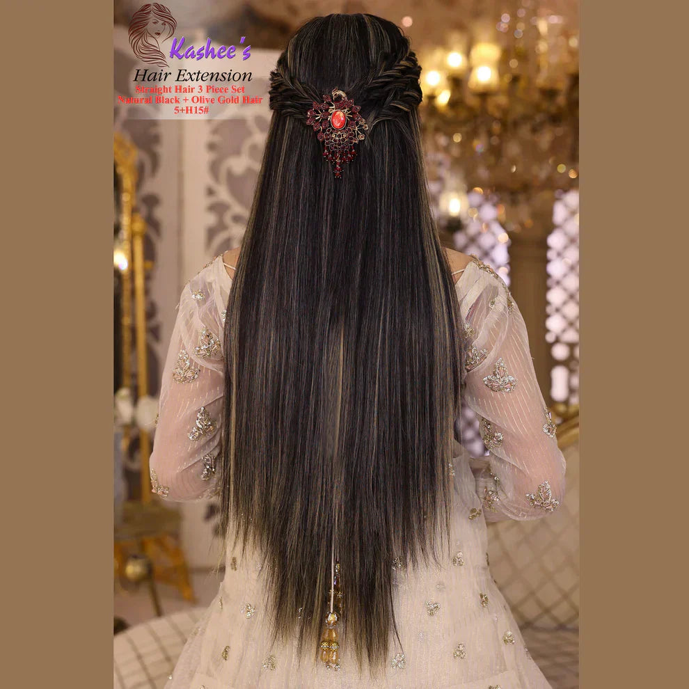 Synthetic Straight Hazel + Olive Gold Hair Extension 24-26 INCH